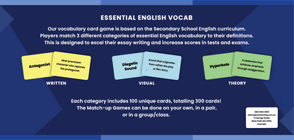 Ace Year 7-12 300 Essential Vocab Card Game